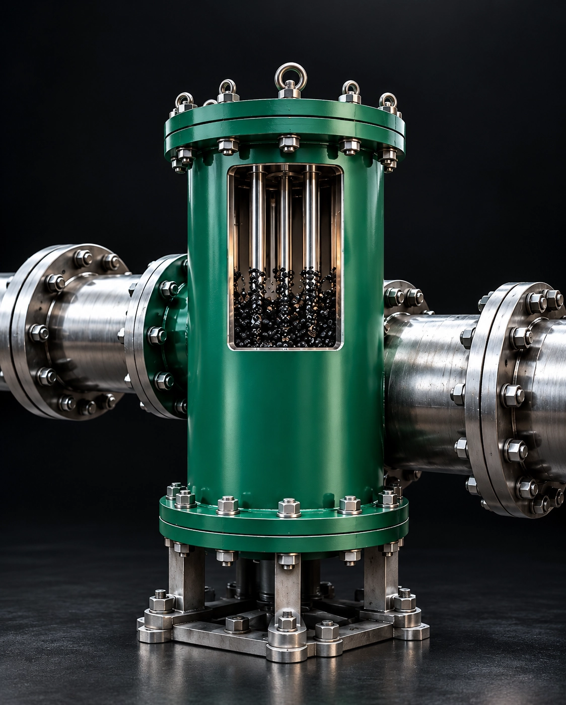Vosta high-pressure in-line magnetic filter installed on a refinery pipeline